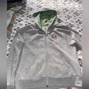 Disneyland Gray Zip-Up Hoodie with Embroidered Design